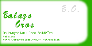 balazs oros business card